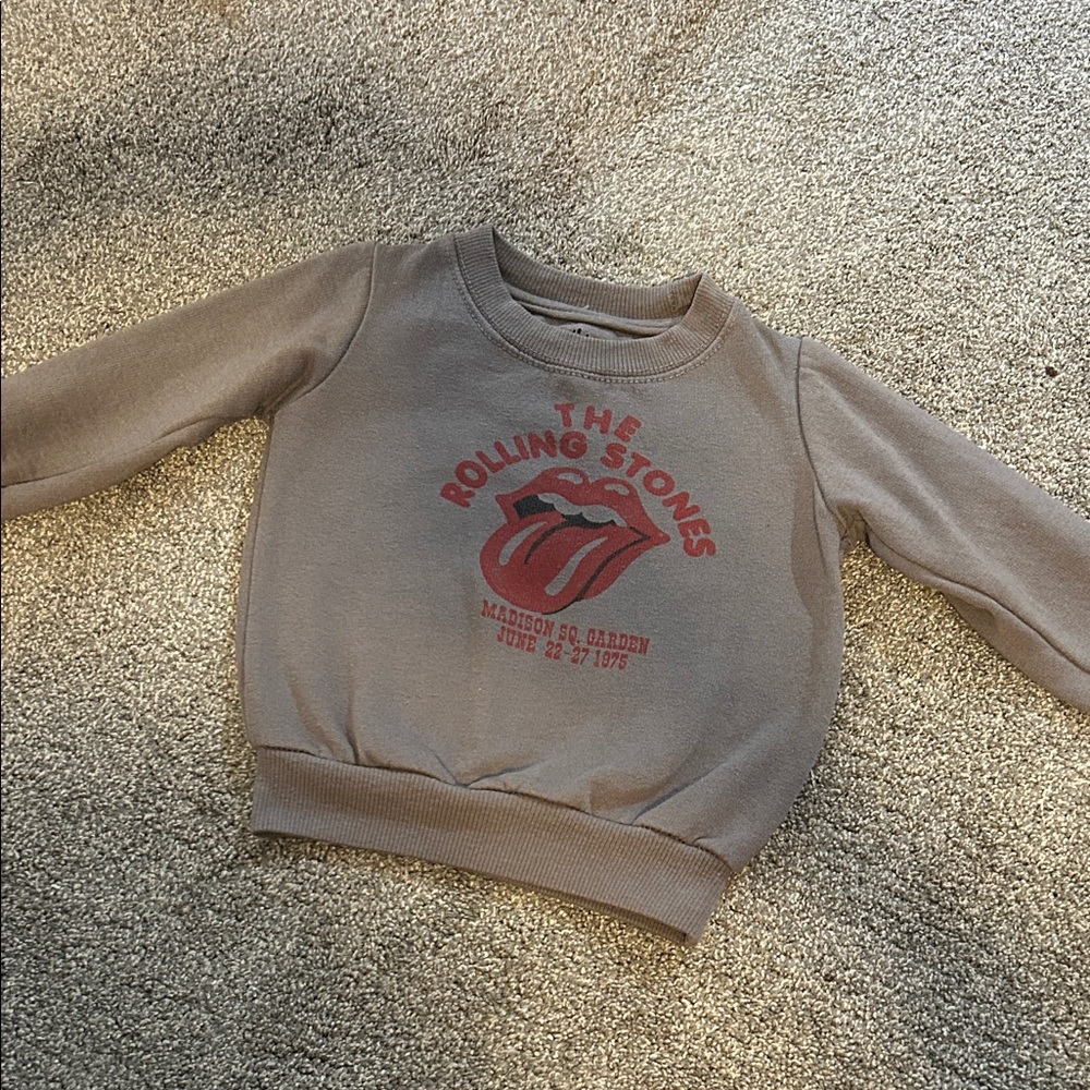 The Rolling Stones Kids Sweatshirt in Brown with Red Graphic